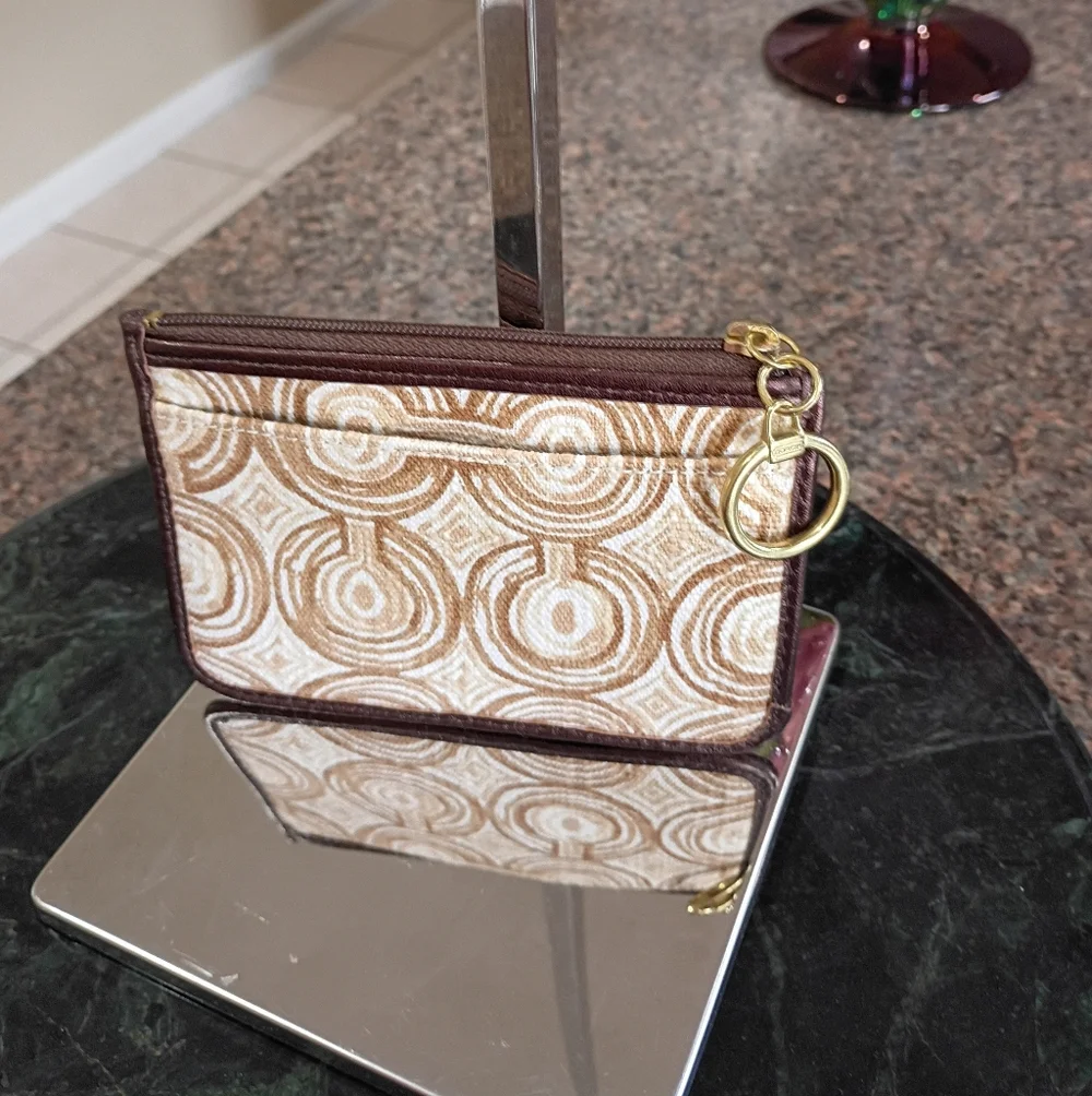 Coach Audrey Op Art Swril Wallet Key Ring